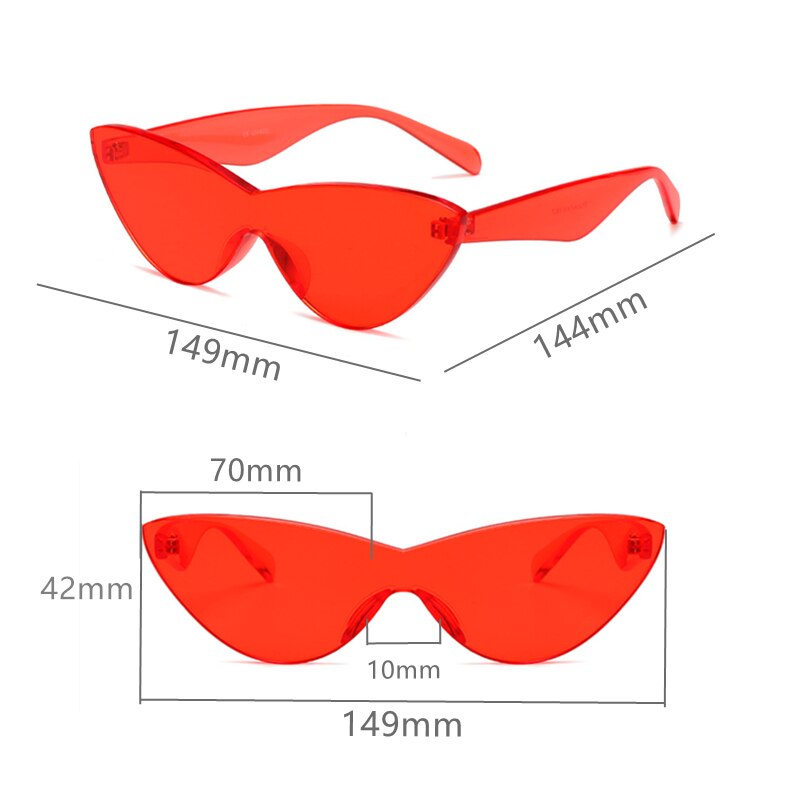 One-piece Cat Eye Sunglasses Women Brand Designer Fashion Sexy Retro Vintage Sun Glasses Eyewear Colorful Driver Goggles