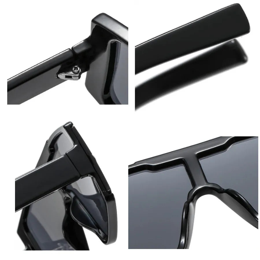 Fashion Female Square Sunglasses Siamese Oversized Frame Vintage Shades Sun Glasses Luxury