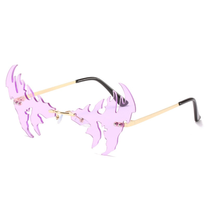 Frameless Sunglasses Unisex Prom Party Sunglasses Unique Personalized Pentagram Glasses Mask Glasses Sun Mirror