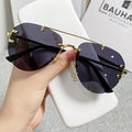 Vintage Rimless Alloy Pilot Sunglasses for Men  Women Gradient Sun Glasses Female Metal Retro Luxury Shades Eyewear