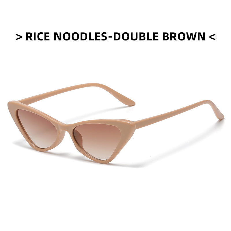 Hip-Hop Glasses Personality Candy Color Triangle Cat-Eye Sunglasses Fashion Trendy Style Sunglasses
