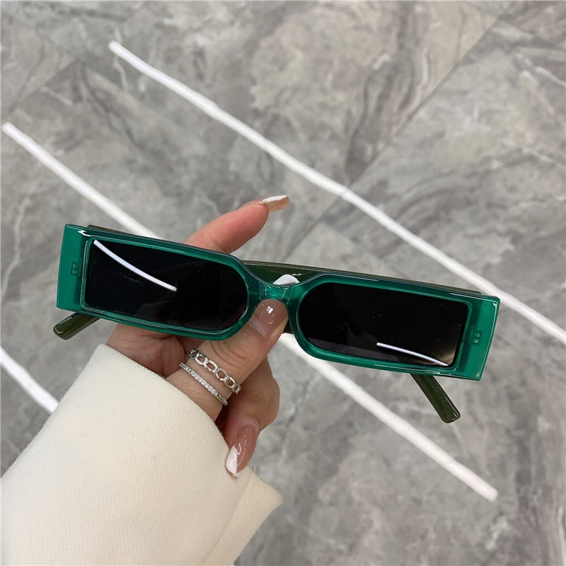Rectangle Frame Fashion Sunglasses Hip Hop Vintage Designer Wholesale Black Shades Glasses Luxury For Men And Women UV400