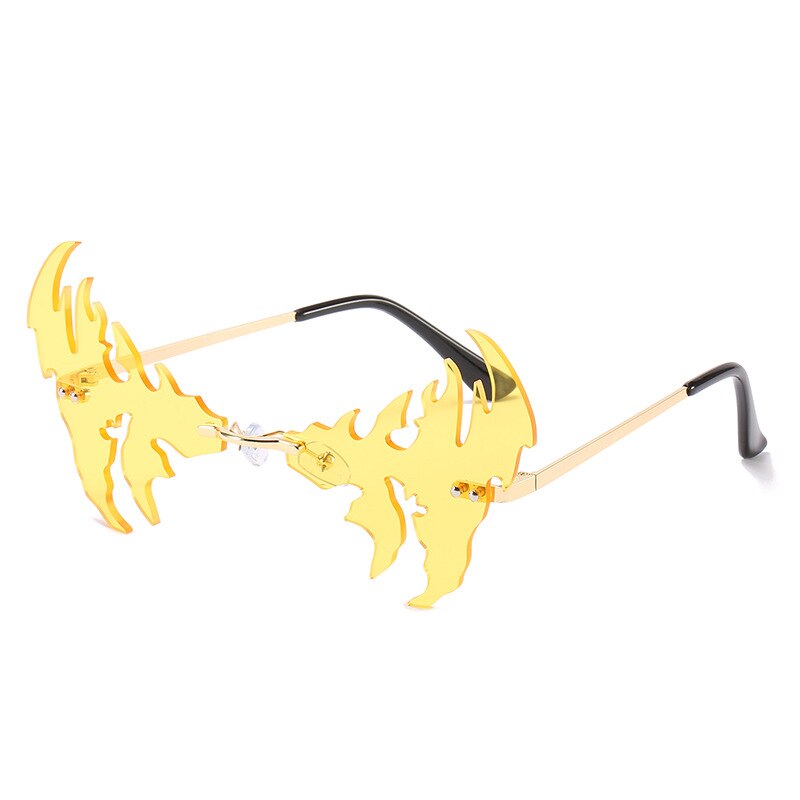 Frameless Sunglasses Unisex Prom Party Sunglasses Unique Personalized Pentagram Glasses Mask Glasses Sun Mirror