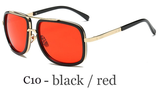 New Fashion Big Frame Sunglasses Men Square  Metal Sun Glasses Women Retro Sun Glasses Vintage High Quality Gafas