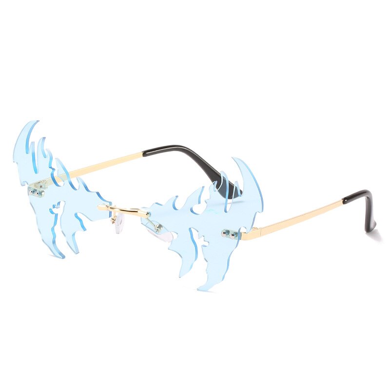 Frameless Sunglasses Unisex Prom Party Sunglasses Unique Personalized Pentagram Glasses Mask Glasses Sun Mirror