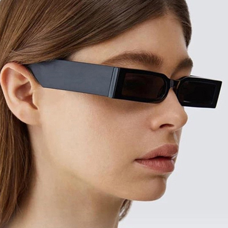 Rectangle Frame Fashion Sunglasses Hip Hop Vintage Designer Wholesale Black Shades Glasses Luxury For Men And Women UV400