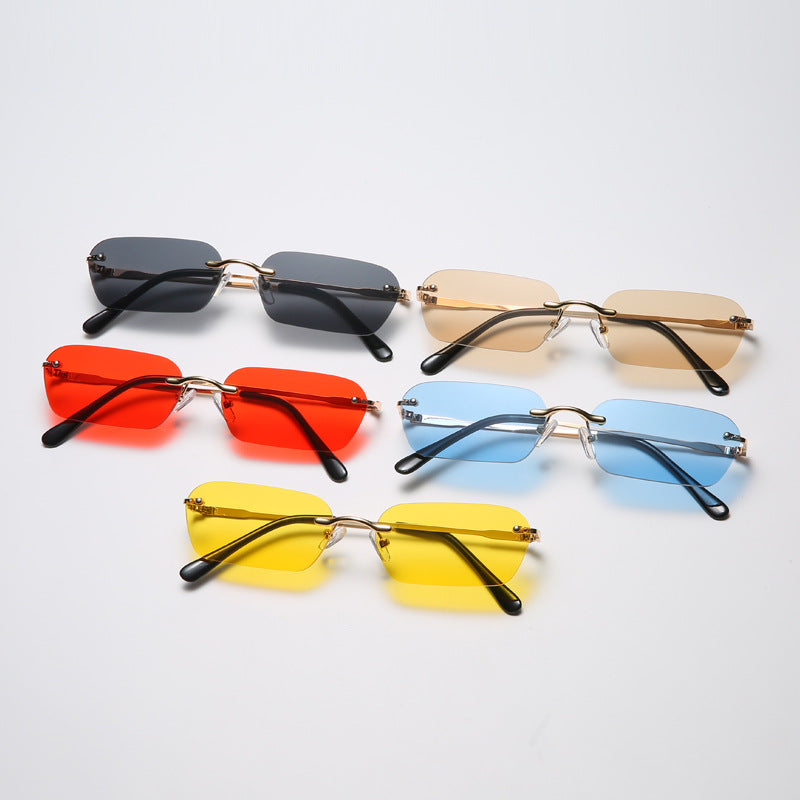 New Personality Square Frameless Sunglasses Men And Women Marine Glasses Street Shooting Hip-Hop Sunglasses