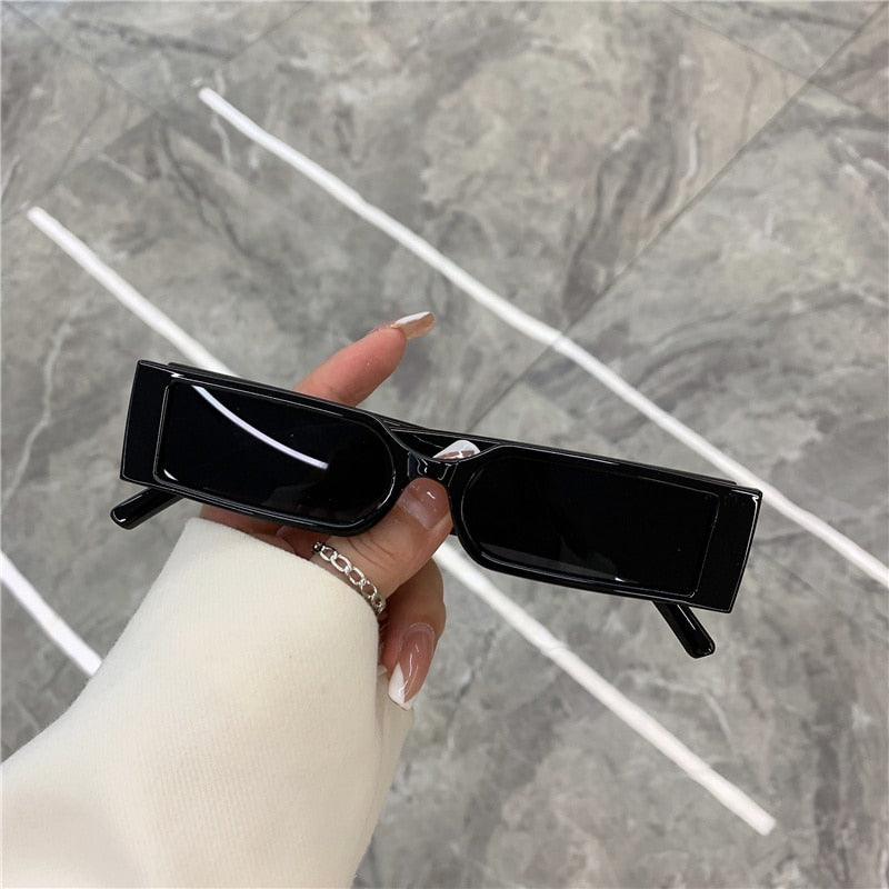 Rectangle Frame Fashion Sunglasses Hip Hop Vintage Designer Wholesale Black Shades Glasses Luxury For Men And Women UV400