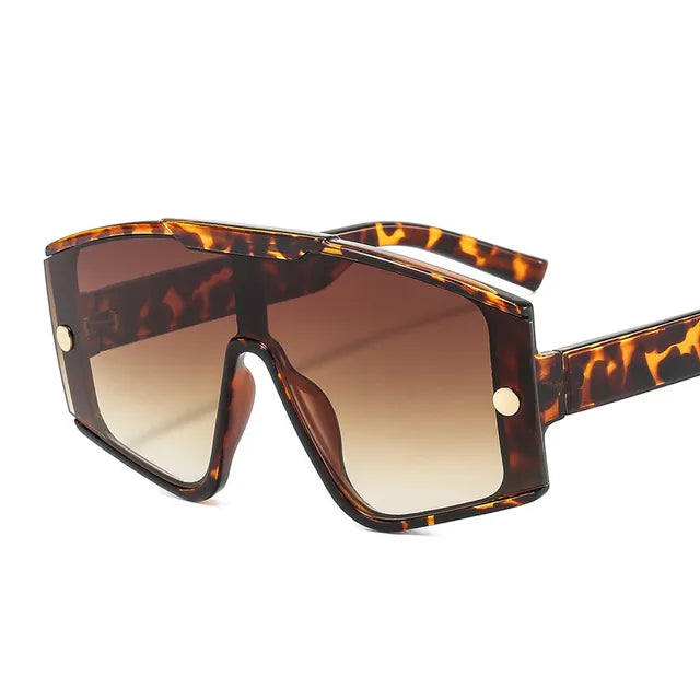 Fashion Female Square Sunglasses Siamese Oversized Frame Vintage Shades Sun Glasses Luxury