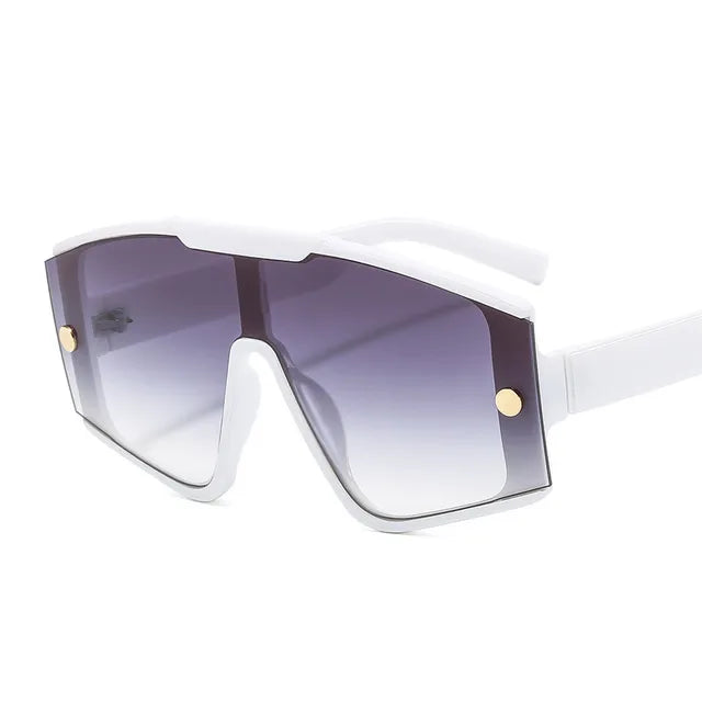 Fashion Female Square Sunglasses Siamese Oversized Frame Vintage Shades Sun Glasses Luxury
