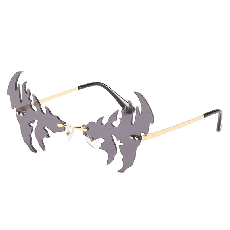 Frameless Sunglasses Unisex Prom Party Sunglasses Unique Personalized Pentagram Glasses Mask Glasses Sun Mirror