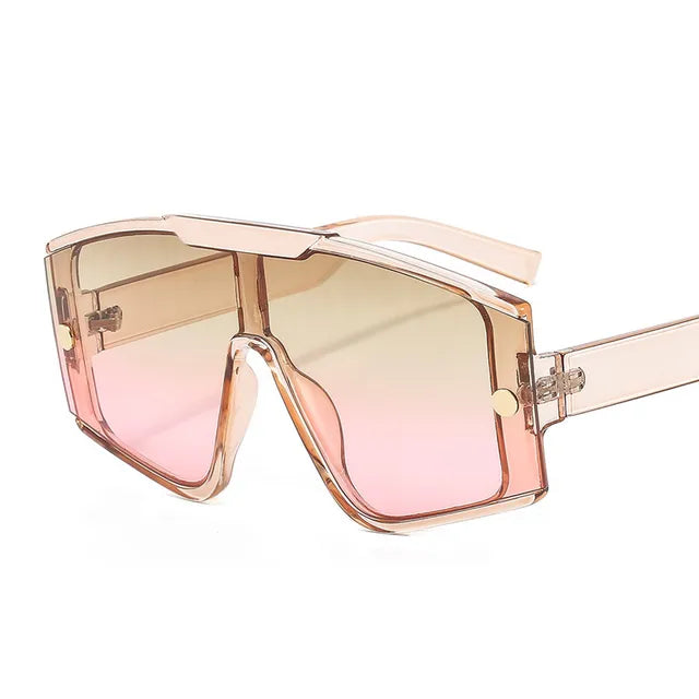 Fashion Female Square Sunglasses Siamese Oversized Frame Vintage Shades Sun Glasses Luxury