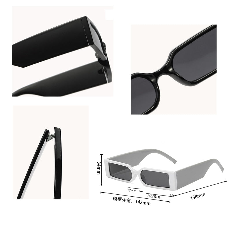 Rectangle Frame Fashion Sunglasses Hip Hop Vintage Designer Wholesale Black Shades Glasses Luxury For Men And Women UV400