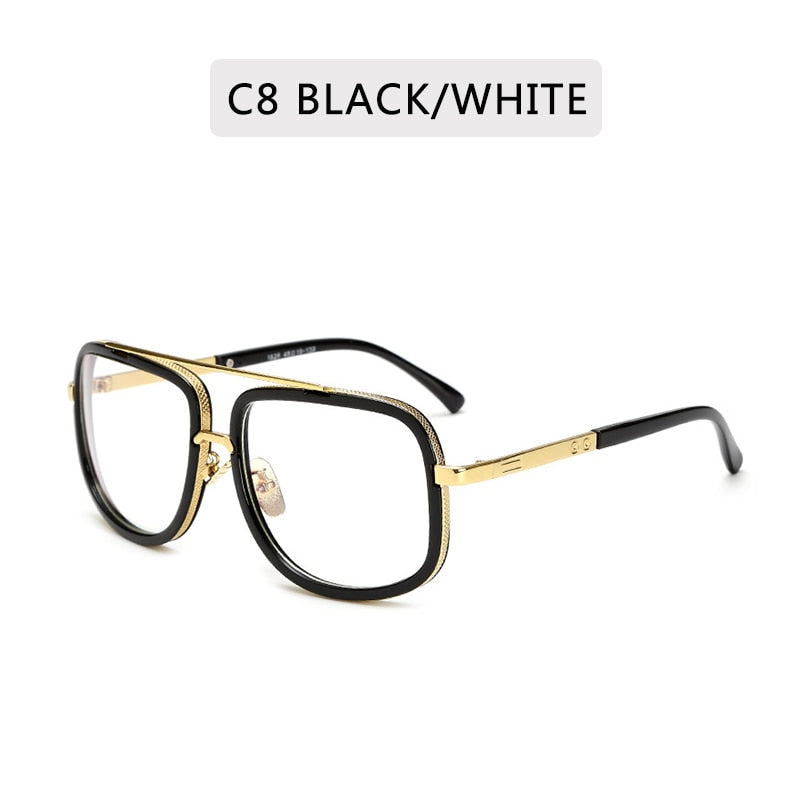 New Fashion Big Frame Sunglasses Men Square  Metal Sun Glasses Women Retro Sun Glasses Vintage High Quality Gafas