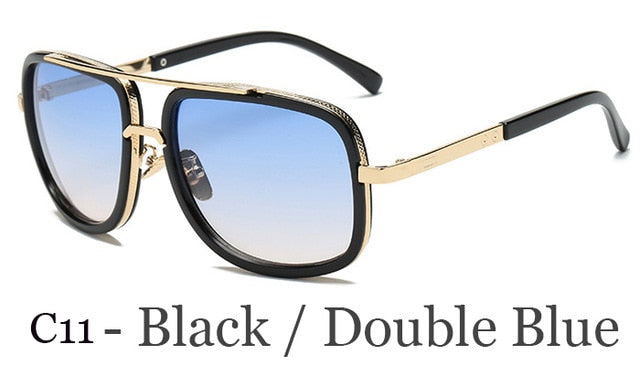 New Fashion Big Frame Sunglasses Men Square  Metal Sun Glasses Women Retro Sun Glasses Vintage High Quality Gafas