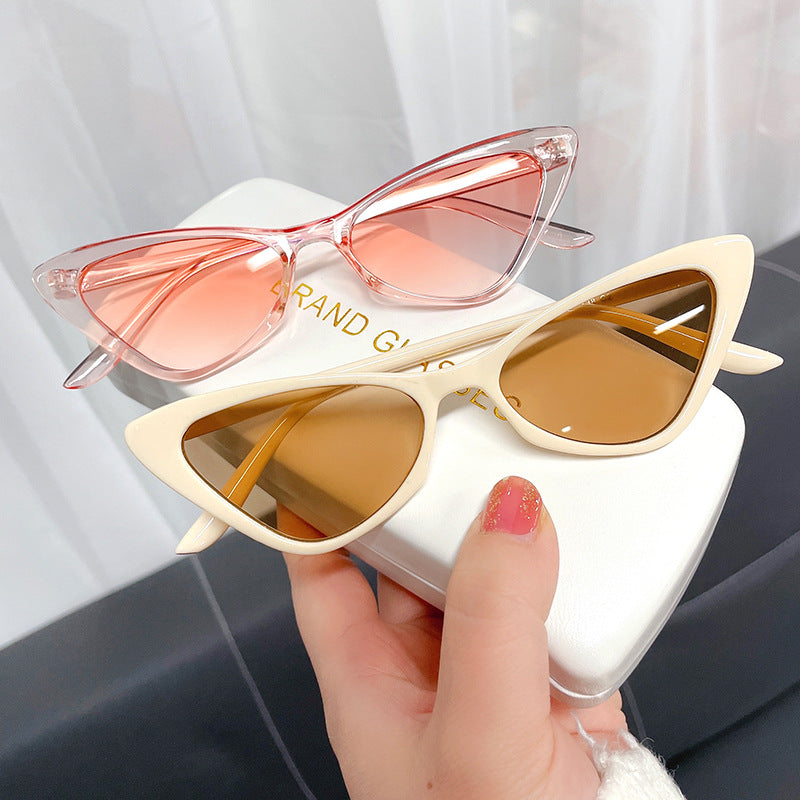 Hip-Hop Glasses Personality Candy Color Triangle Cat-Eye Sunglasses Fashion Trendy Style Sunglasses